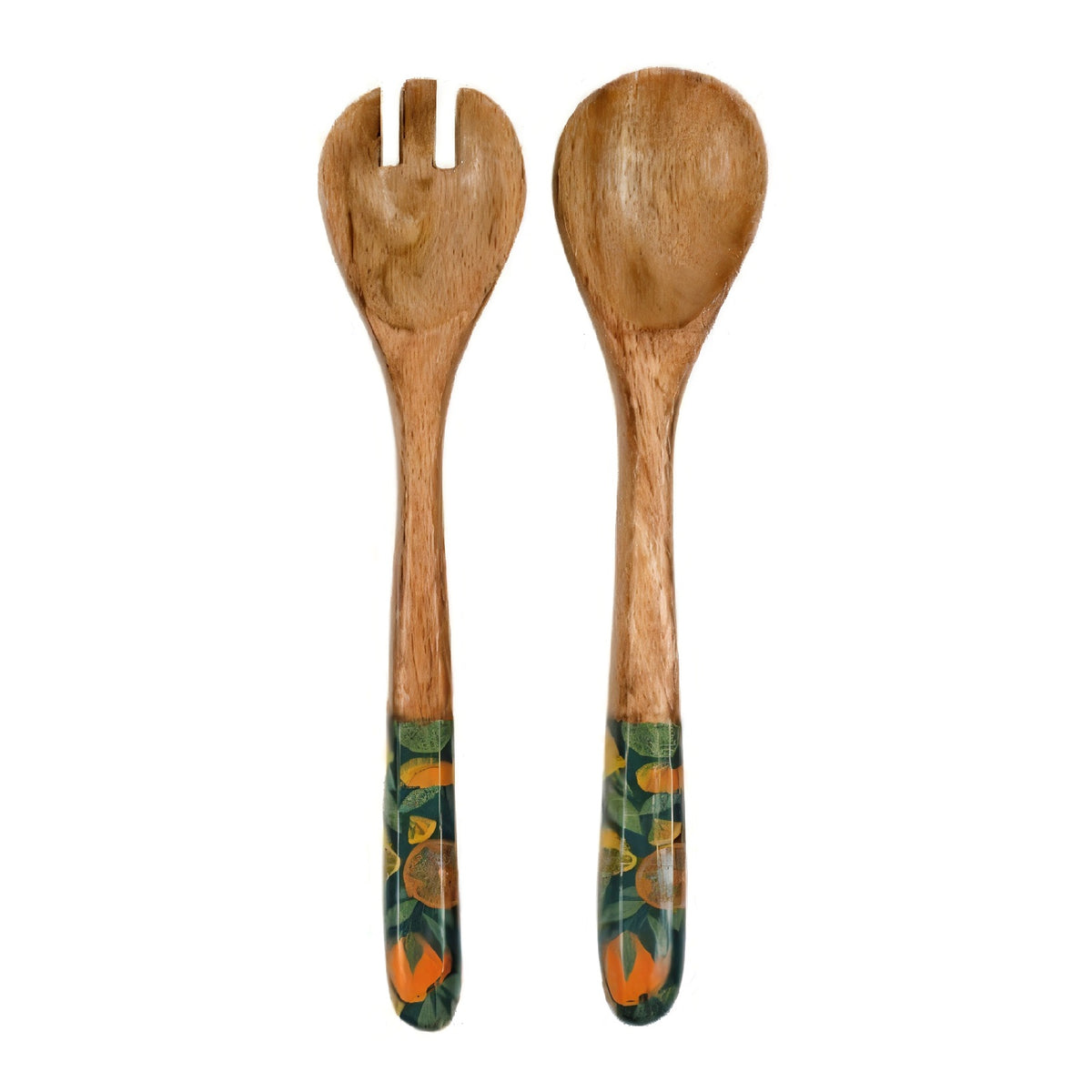 SIL Interiors Salad Wooden Citrus Salad Servers Brown 34cm x 9cm x 2cm Pack of 2 KG3691