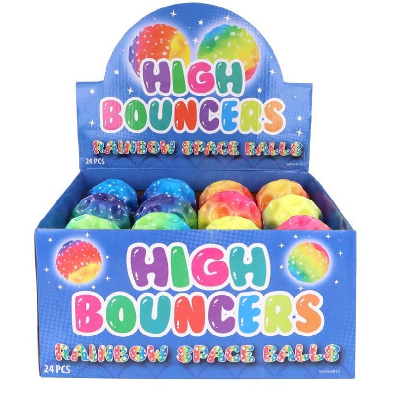 Henbrandt Ltd High Bouncer Rainbow Space Ball Assorted 7cm Pack of 1 T65380