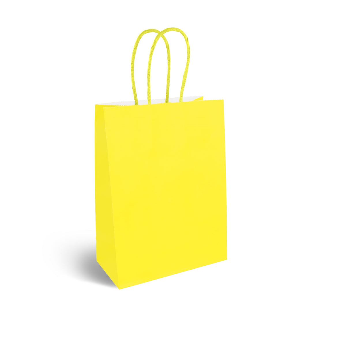Henbrandt Paper Bags With Handles Yellow 16cm x 22cm x 8cm Pack of 12 X30719