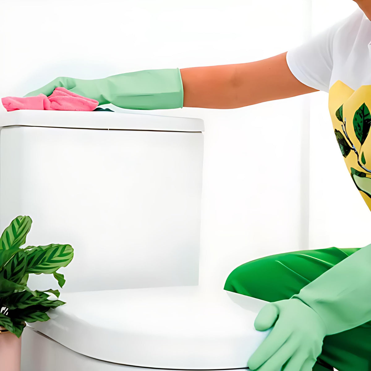 Marigold Stronger Bathroom Gloves Green Medium 7.5 1 Pair FH175486 | For a Brighter Clean | Extra Thick plus Long Cuffs for Extra Protection | Excellent Fit and Tear Resistance | Roll-Top Cuffs that Stay Up