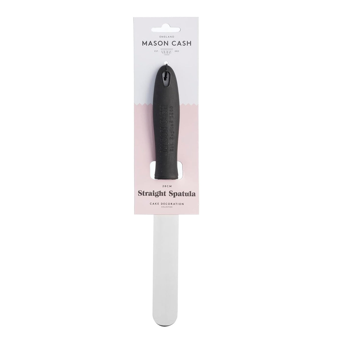 Mason Cash Straight Spatula Black 28cm 2007.585 | Stainless Steel Blade | With Comfort Grip Handle | Ideal for Smoothing Icing onto Small Cakes and Biscuits