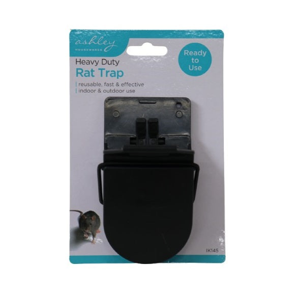 Ashley Housewares Heavy Duty Rat Trap Black IK145 | Reusable | Fast and Effective | Pest Control for Indoor and Outdoor Use
