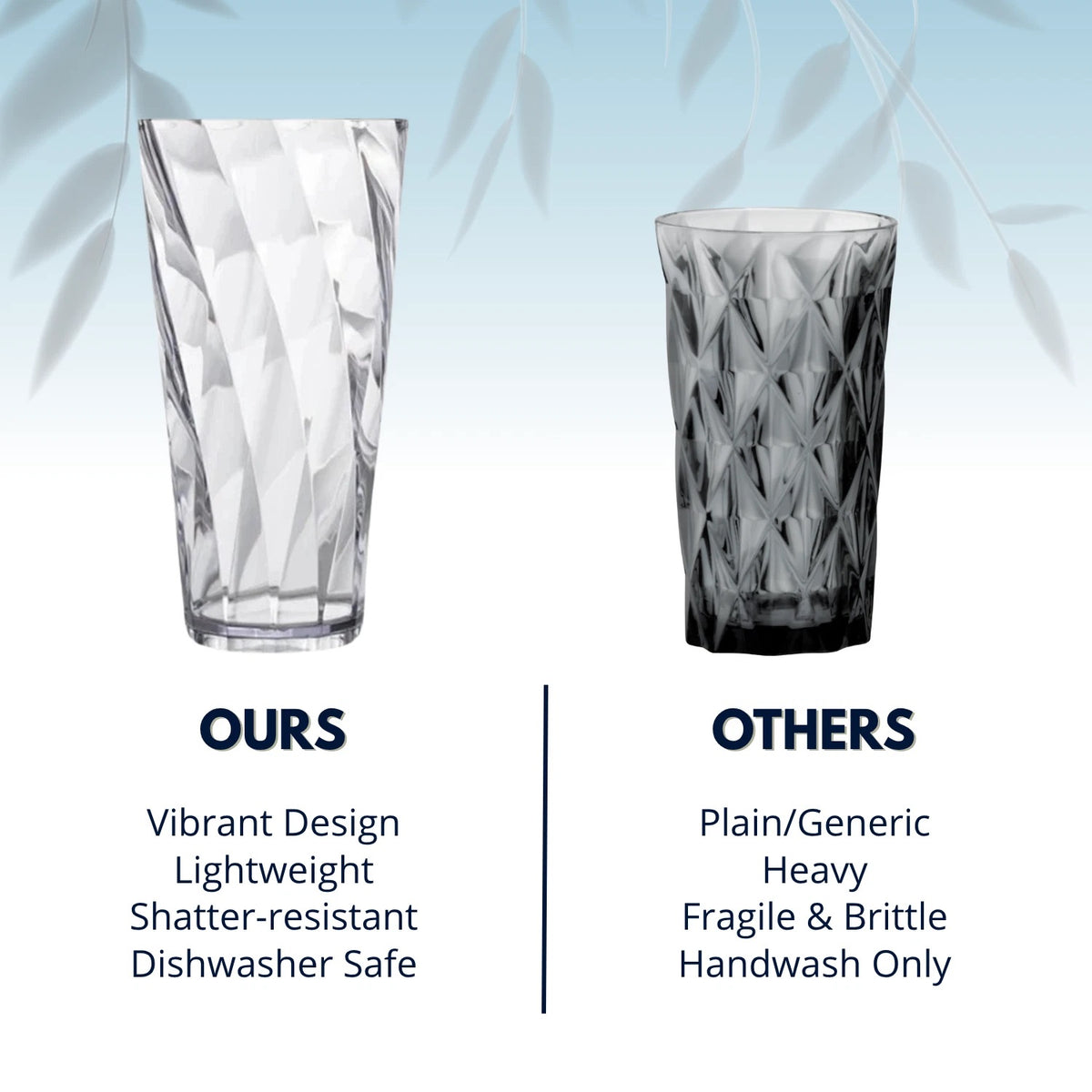 Ashley Housewares Plastic Drinking Tumbler with Twisted Design Clear 600ml Pack of 1 PT301 | Durable | Reusable | BPA-Free | Ideal for Home-Outdoor and Parties