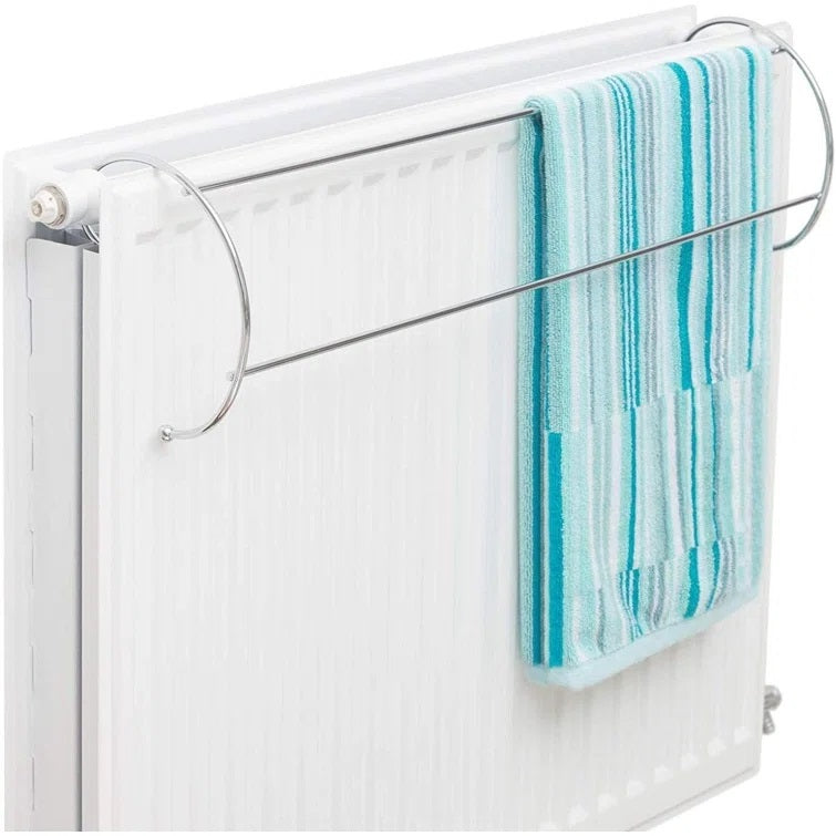 Ashley 2 Bar Radiator Airer Chrome 50cm x 15cm x 15cm RA233 | Curved | Lightweight and Durable | Can be Used as a Clothes Airer or Towel Holder | Ideal Space Saving Solution | Compatible with Most Radiators | Simply Place Over the Radiator | Complete