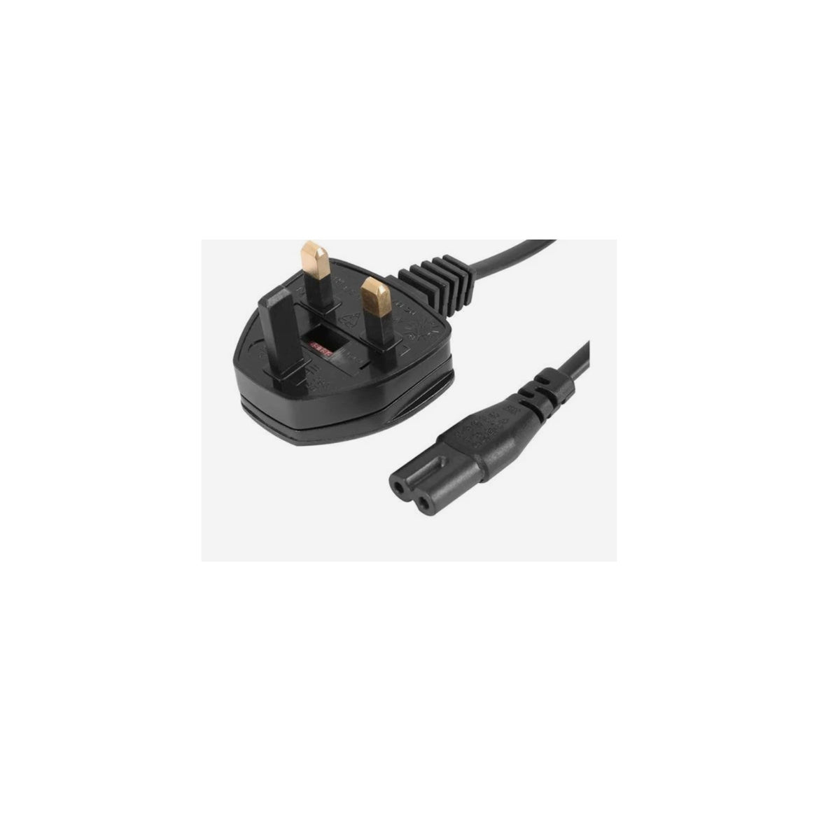 AVSL Mercury Mains Power Lead UK Figure 8 Cable Black 3A 2 Metre 114.035UK | BS 1363 Approved Plug | DVD | Laptop | TV | Speaker