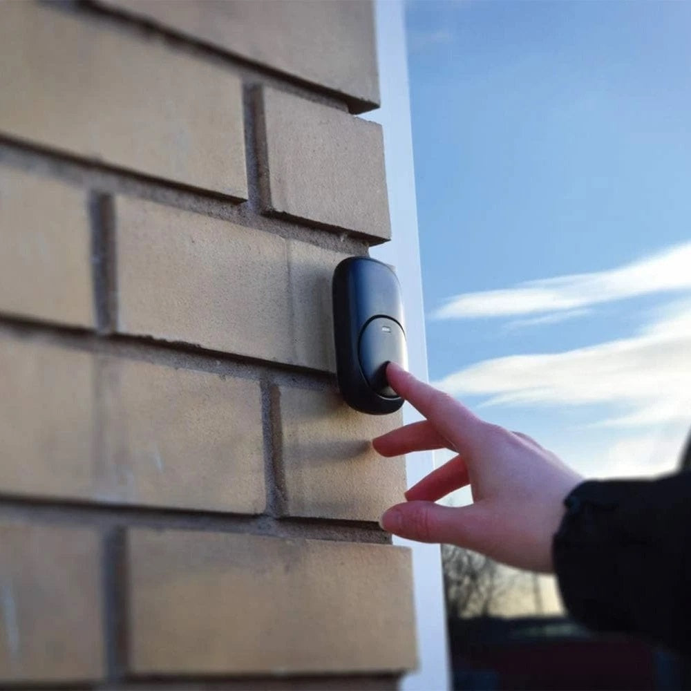 AVSL Mercury Wireless Plug-in Doorbell with LED Alert Black 350.311UK | Choice of 38 Tones and Melodies | 200 Metre Range | IP44 Weatherproof