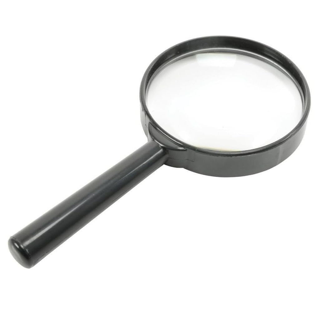 Blackspur Glass Magnifier Black 18.5cm x 10cm x 1.5cm MS125 | 3X Magnification | Strong Optical Lens | Durable Plastic Handle | For Reading Small Print | For Examining Small Objects