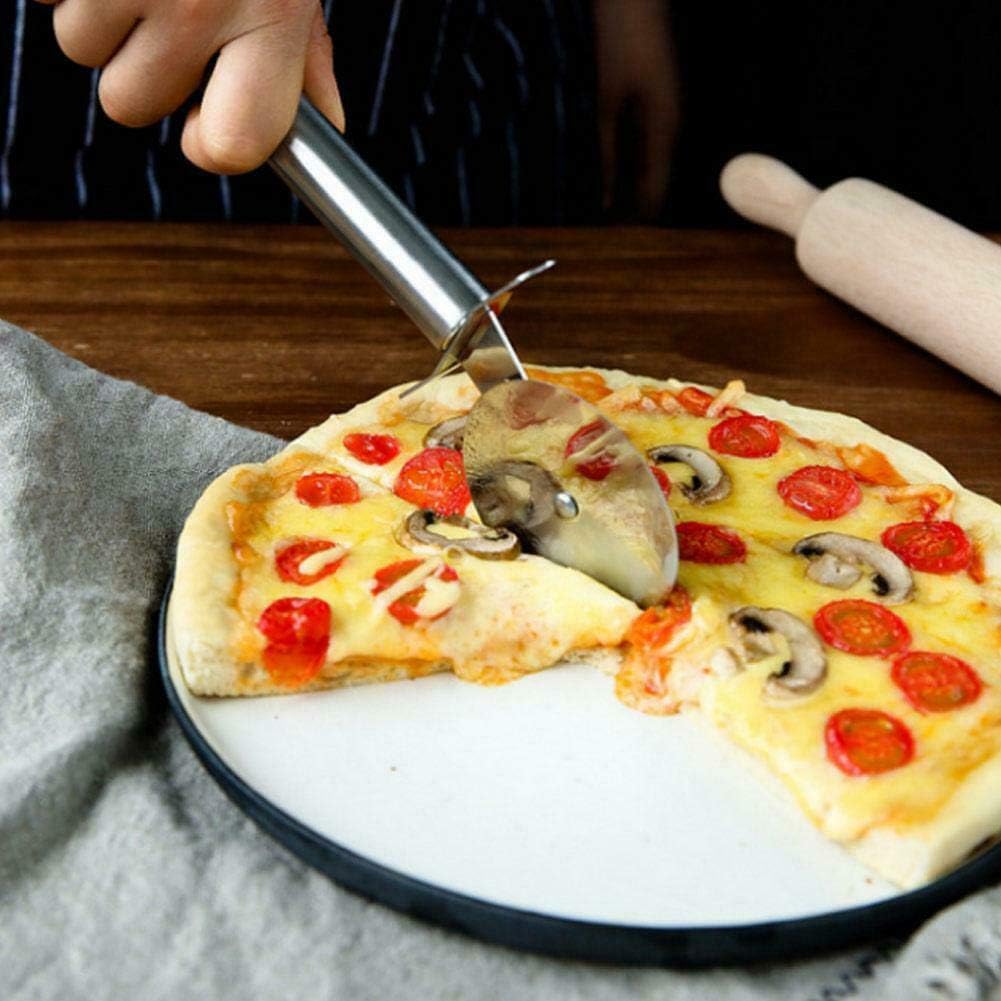 Ashley Housewares Stainless Steel Pizza Cutter Chrome VP112 | Sharp-Durable and Hardwearing | Comfortable Handle | Dishwasher Safe | Pizza Cutting Wheel