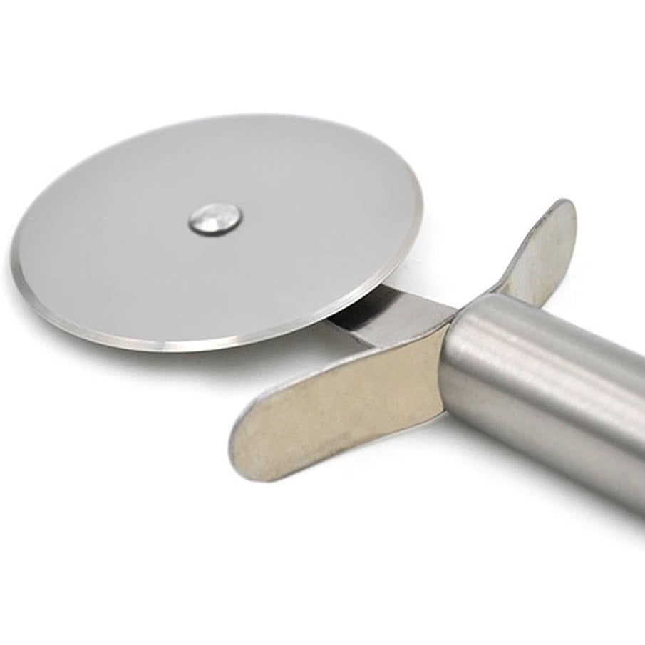 Ashley Housewares Stainless Steel Pizza Cutter Chrome VP112 | Sharp-Durable and Hardwearing | Comfortable Handle | Dishwasher Safe | Pizza Cutting Wheel