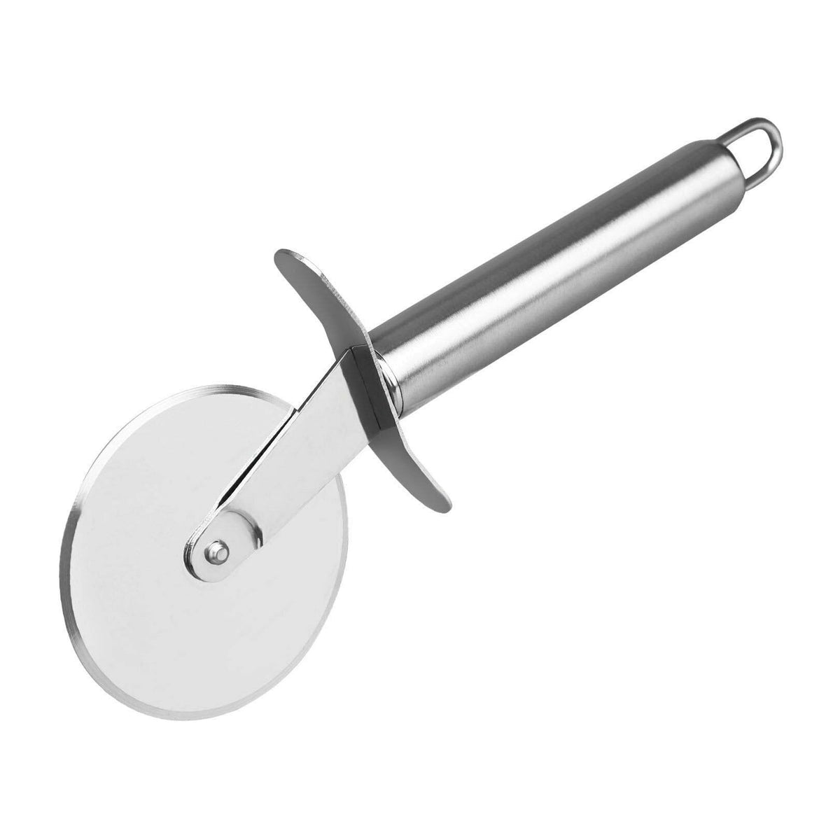 Ashley Housewares Stainless Steel Pizza Cutter Chrome VP112 | Sharp-Durable and Hardwearing | Comfortable Handle | Dishwasher Safe | Pizza Cutting Wheel