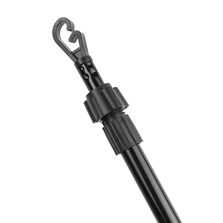 Ashley Telescopic Line Prop Black RA150 | Powder Coated Galvanised Steel | Extends from 1.4 to 2.68Mtr | With a Twist and Lock Screw | Mechanism Includes a Polypropylene G Shaped Hook