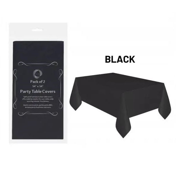DID Party Table Covers Assorted Colours 54-Inch x 54-Inch Pack of 2 PY0640 | Plastic Tablecloths | Spill-Proof and Easy to Clean | Ideal for BBQs-Birthdays-Picnics and More