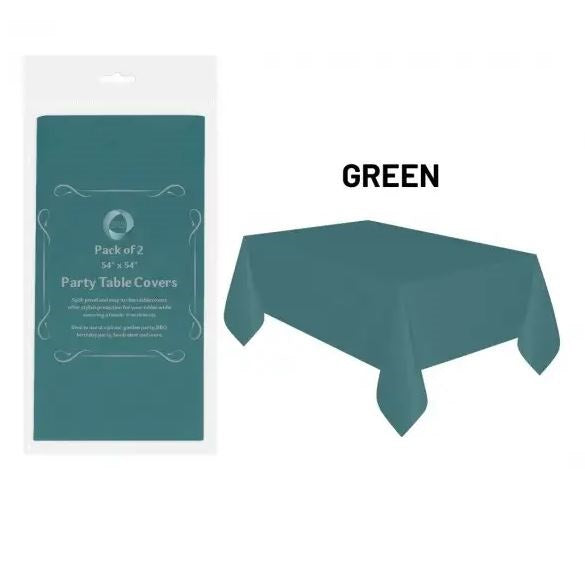 DID Party Table Covers Assorted Colours 54-Inch x 54-Inch Pack of 2 PY0640 | Plastic Tablecloths | Spill-Proof and Easy to Clean | Ideal for BBQs-Birthdays-Picnics and More