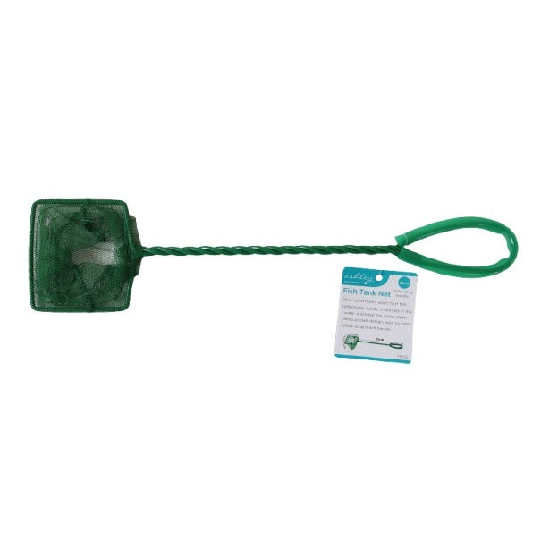 Ashley Housewares Fish Tank Net Green 25cm TN152 | Fine Nylon Mesh | Deep Pocket Design | Extra Long Handle | For Aquarium Cleaning and Fish Care | Effectively Isolate Impurities