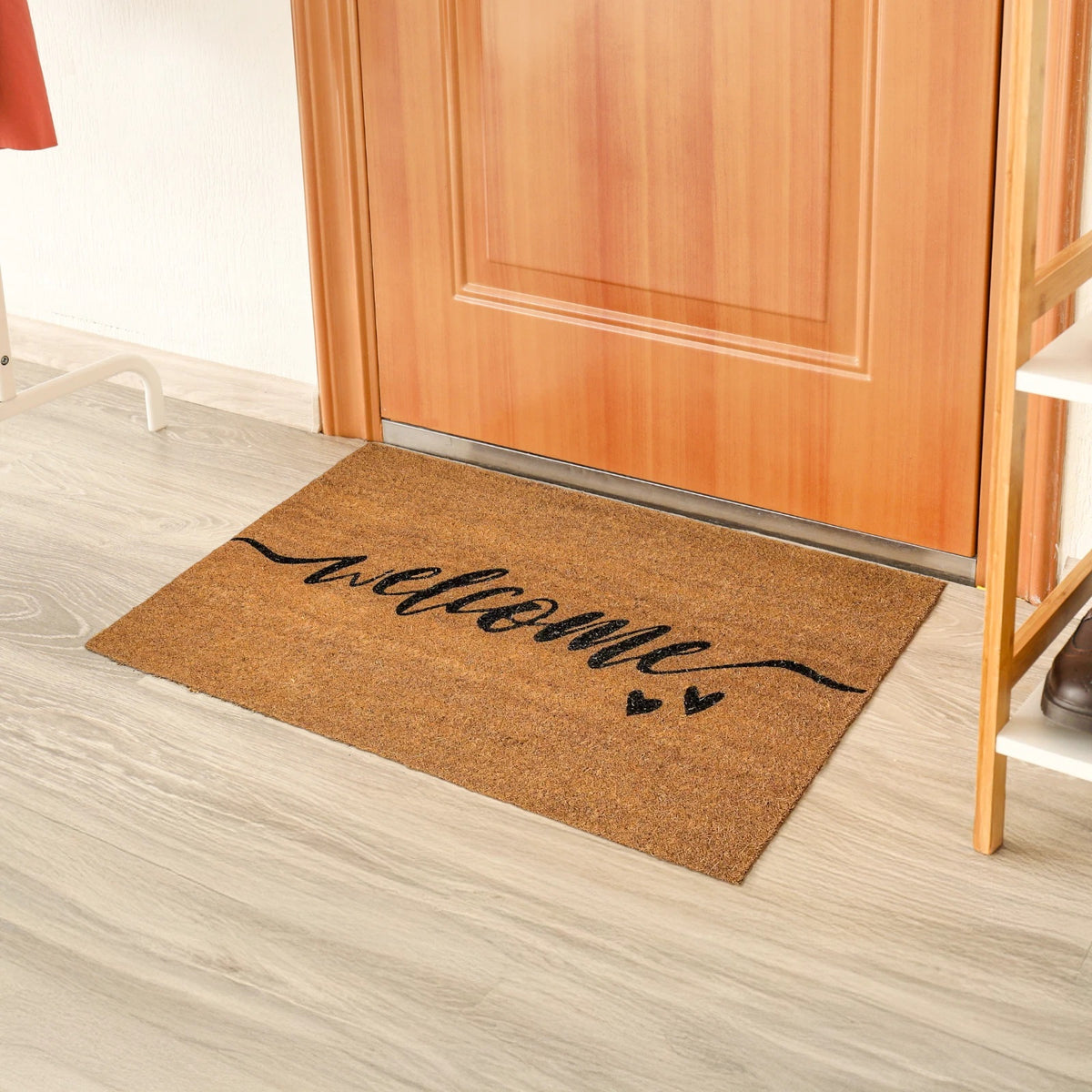Ashley Housewares Welcome Heart Coir Door Mat Brown 40cm x 60cm DM156