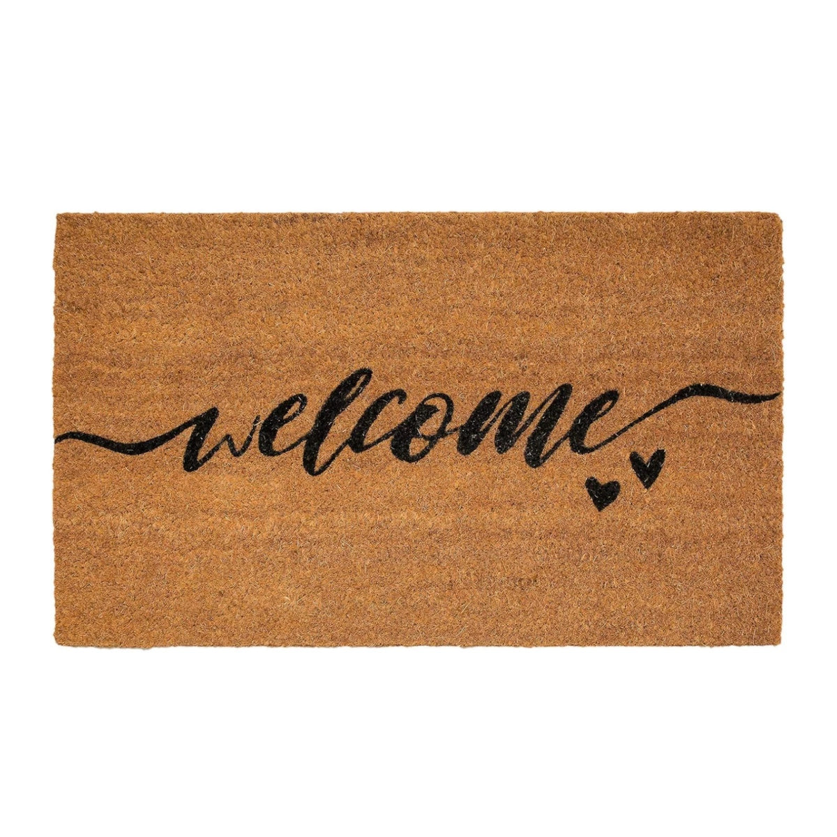 Ashley Housewares Welcome Heart Coir Door Mat Brown 40cm x 60cm DM156