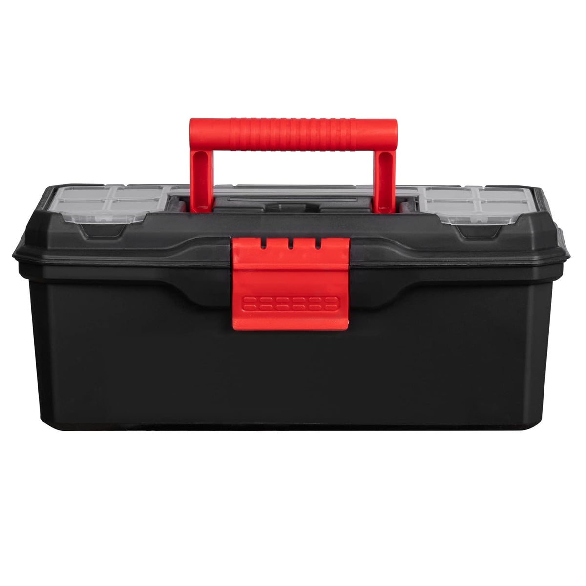 Blackspur Organiser Toolbox Black 13-Inch TC382 | Constructed From Durable PP Material | Complete with Tote Tray | Lid Contains Handy Storage Compartments