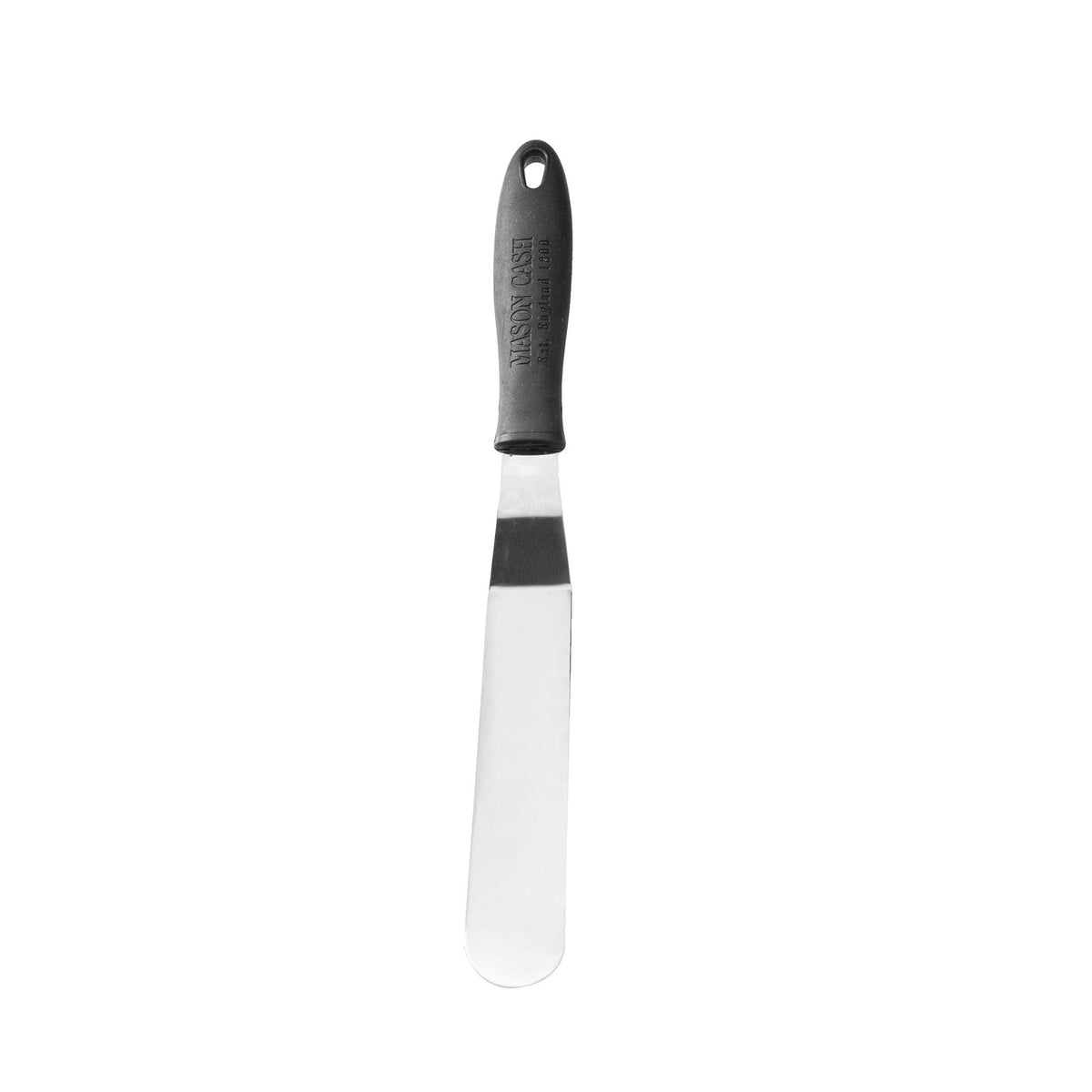 Mason Cash Angled Spatula Black and Chrome 32cm 2007.582 | Stainless Steel Blade with Soft Grip Handle | Ideal for Cake Decorating and Handling Sugar Paste