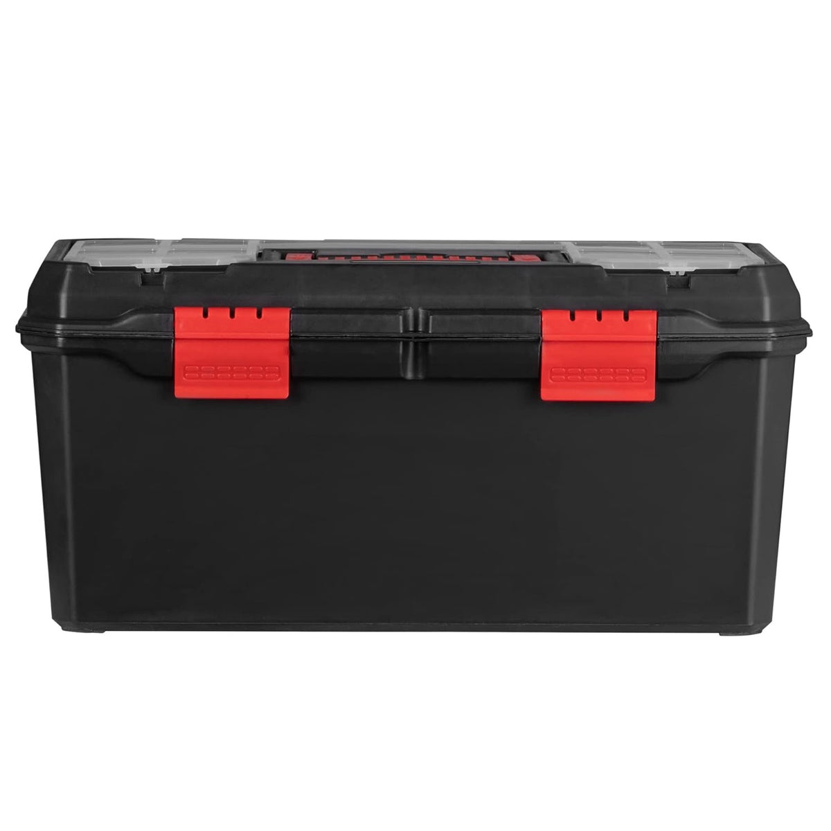 Blackspur Organiser Toolbox Black 19-Inch TC384 | Constructed From Durable PP Material | Complete with Tote Tray | Lid Contains Handy Storage Compartments