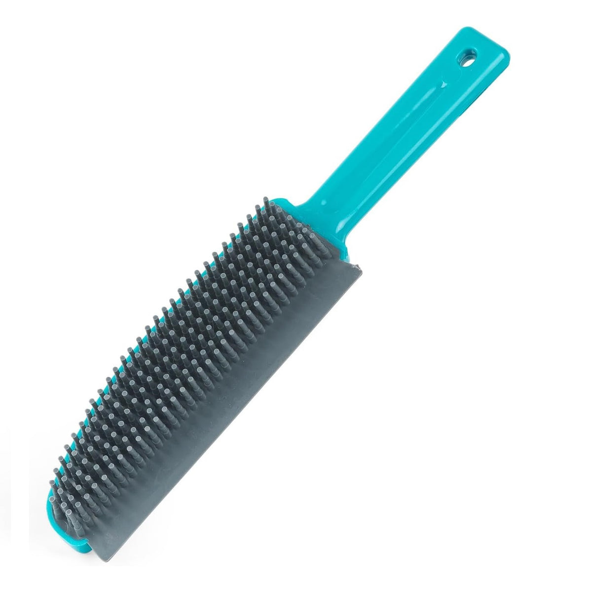 Ashley Housewares Rubber Pet Hair Brush with Squeegee Blade Blue 25cm x 5cm x 2.7cm DP106 | TPR and PP Material | Removes Pet Hair from Carpets-Rugs and Upholstery | Easy to Clean | 2 in 1 Brush | Non-Scratch Rubber Bristles | Used to Collect Hair | Use