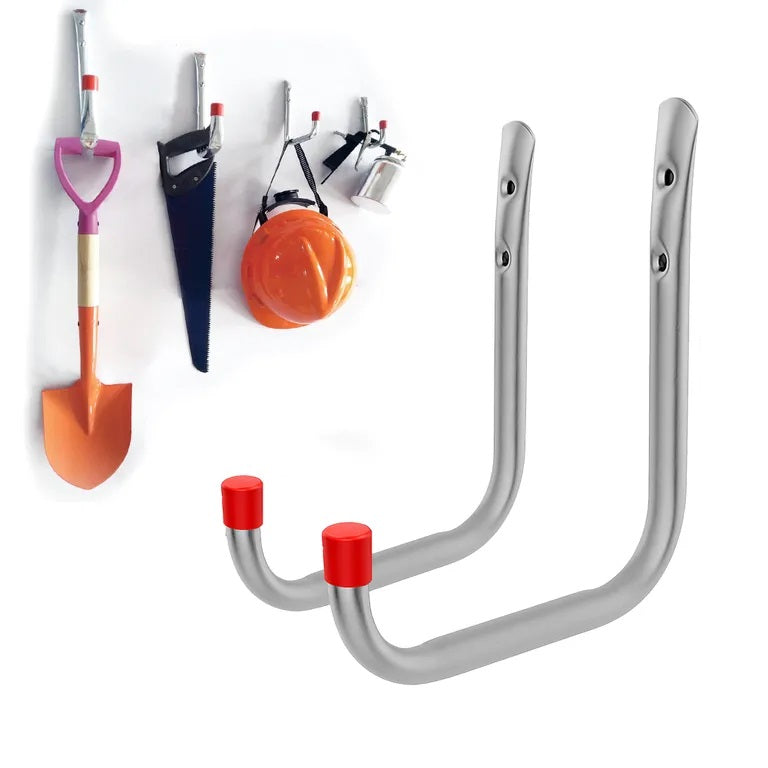 Dekton Heavy Duty Wall Hooks Chrome X Large 2-Piece DT70584 | 2-Piece Wall Hooks- 215mm x 145mm x 18mm | Maximum Load 20Kg | 4-Piece Screws and 4-Piece Wall Plugs