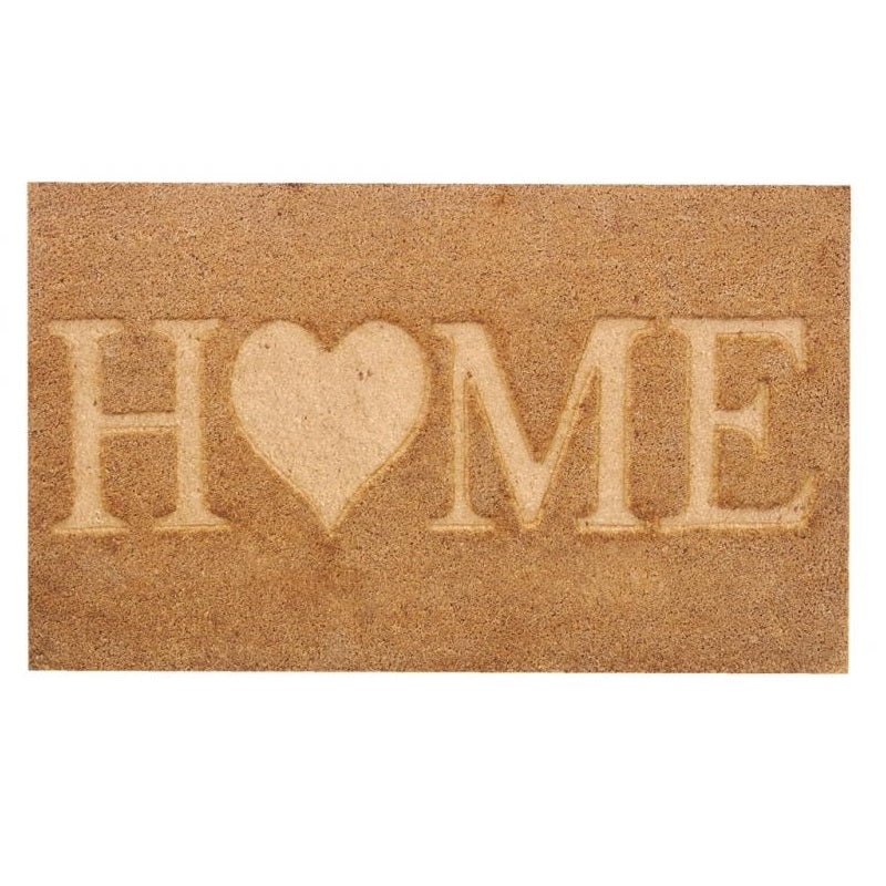 Ashley Housewares Home Embossed Coir Door Mat Brown 60cm x 40cm DM155