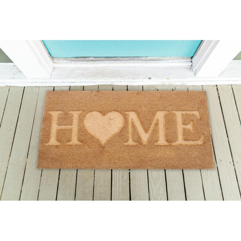 Ashley Housewares Home Embossed Coir Door Mat Brown 60cm x 40cm DM155
