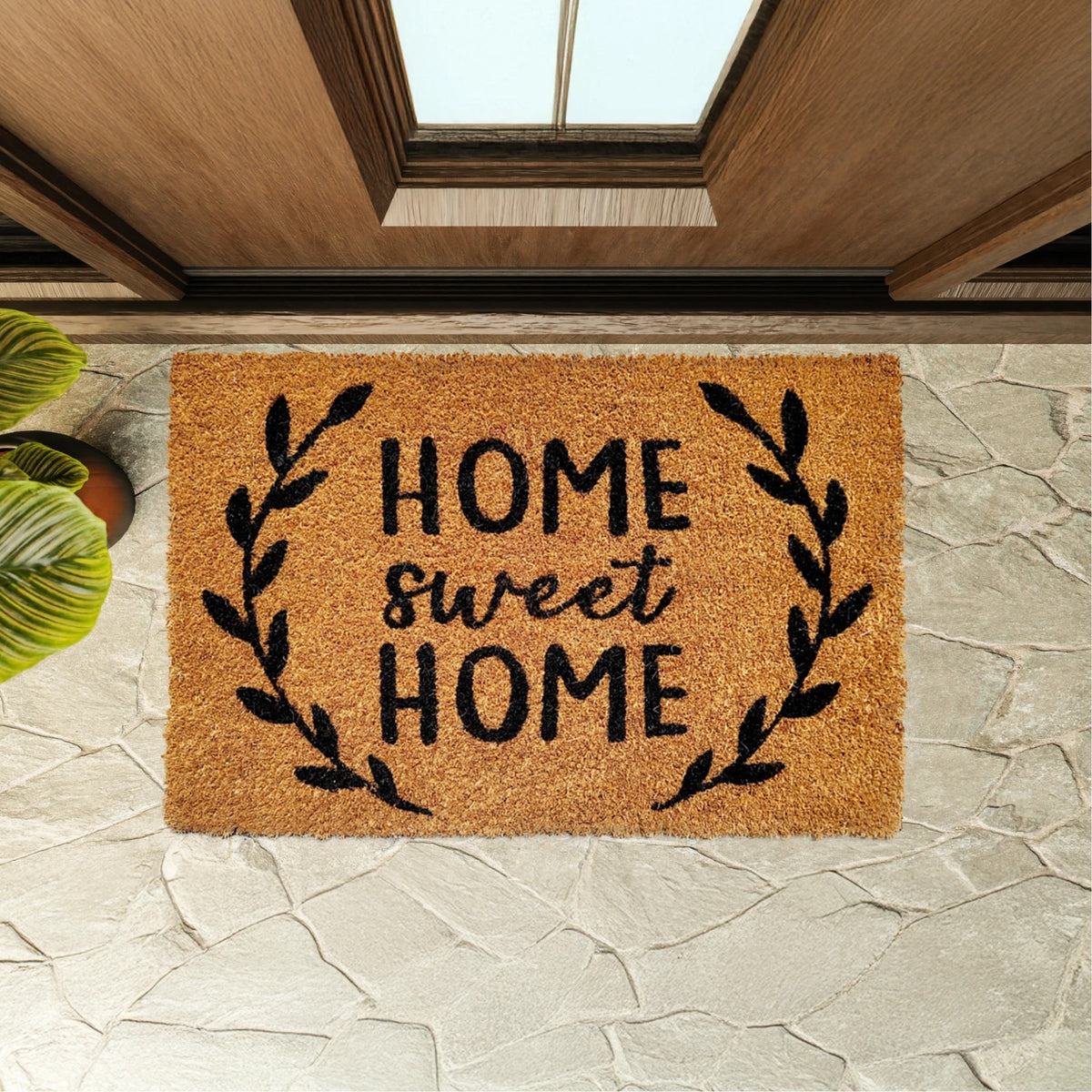 Ashley Housewares Home Sweet Home Coir Door Mat Brown 60cm x 40cm DM157