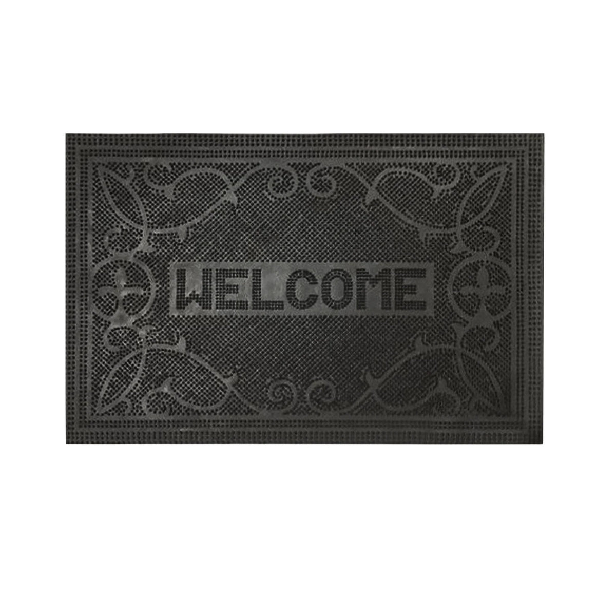 Ashley Housewares Welcome Rubber Pin Mat Black 60cm x 40cm DM154
