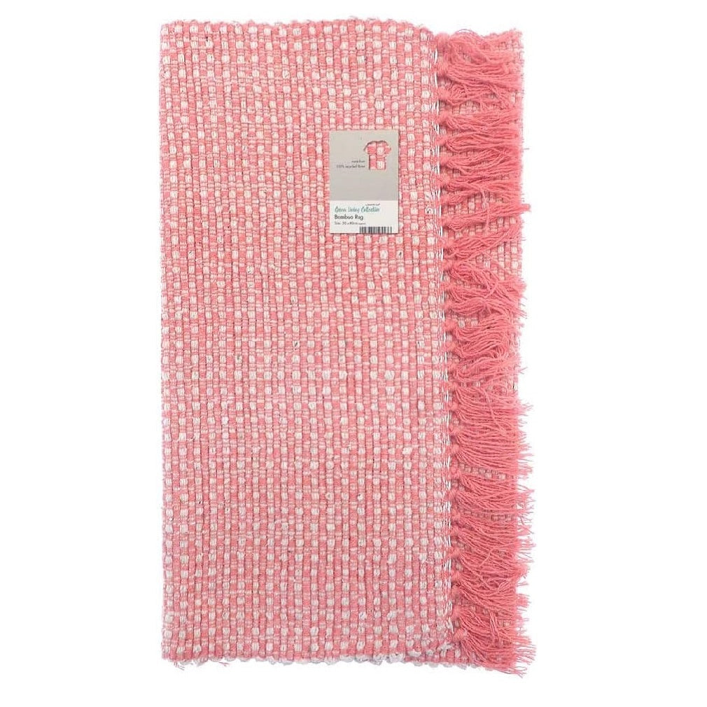 Country Club Bamboo Design Rug Assorted 50cm x 80cm Pack of 1 RUG194283 | Made from the Equivalent of 11 Items of Clothing | 59 Percent Cotton | 41 Percent Polyester | Made from 50 Percent Recycled Fabrics