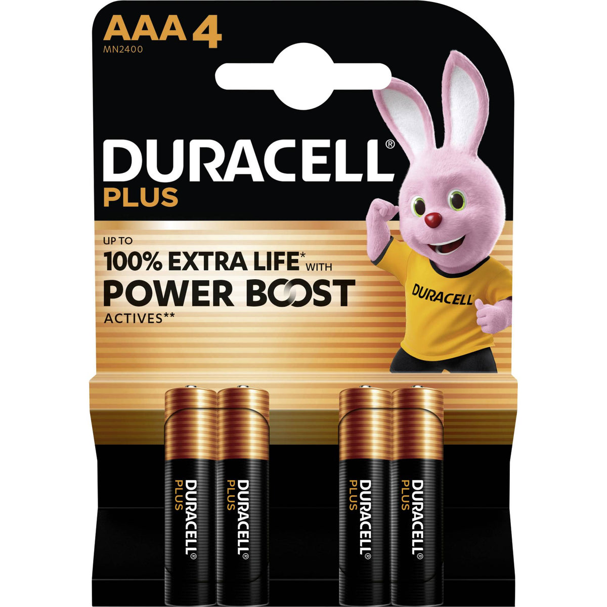 Duracell Power Boost AAA Batteries Black and Bronze Pack of 4 MN2400B4BOOST