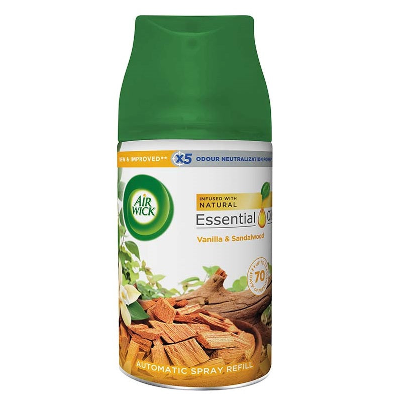 Airwick Freshmatic Vanilla and Sandalwood Automatic Spray Refill 250ml AIR33 | Upto 70 Days of Freshness
