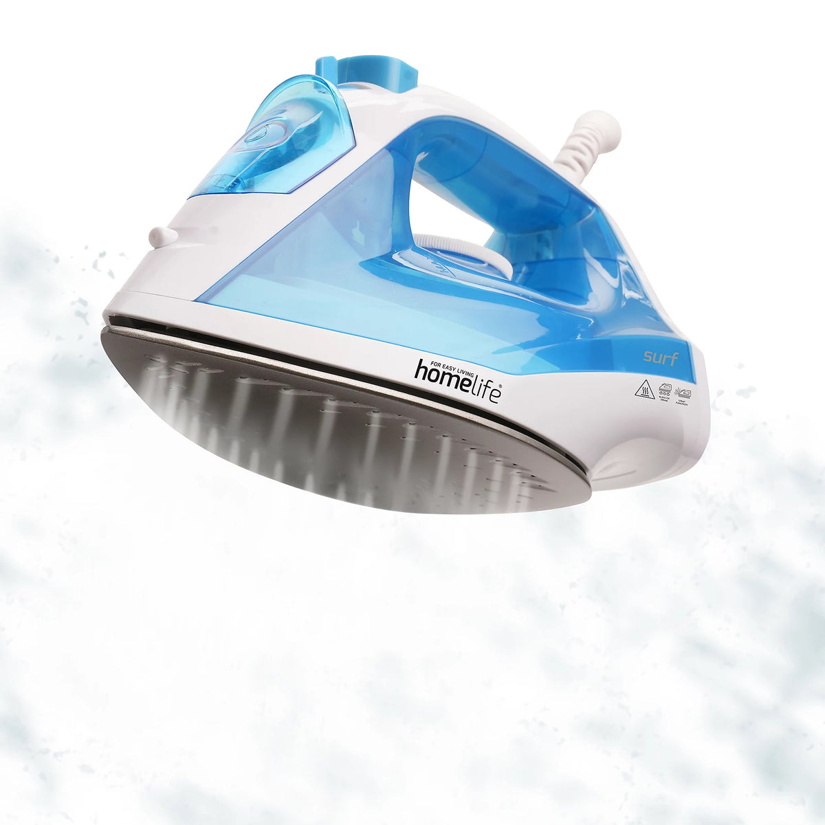 Homelife Surf 1800W Steam Iron with Non Stick Soleplate White and Blue E7503 | Powerful Shot of Steam Vertical and Continuous Steam Output | 220ml Easy Fill Water Tank | Water Spray Features to Assist Difficult Creases | Non Stick Soleplate For an Easy
