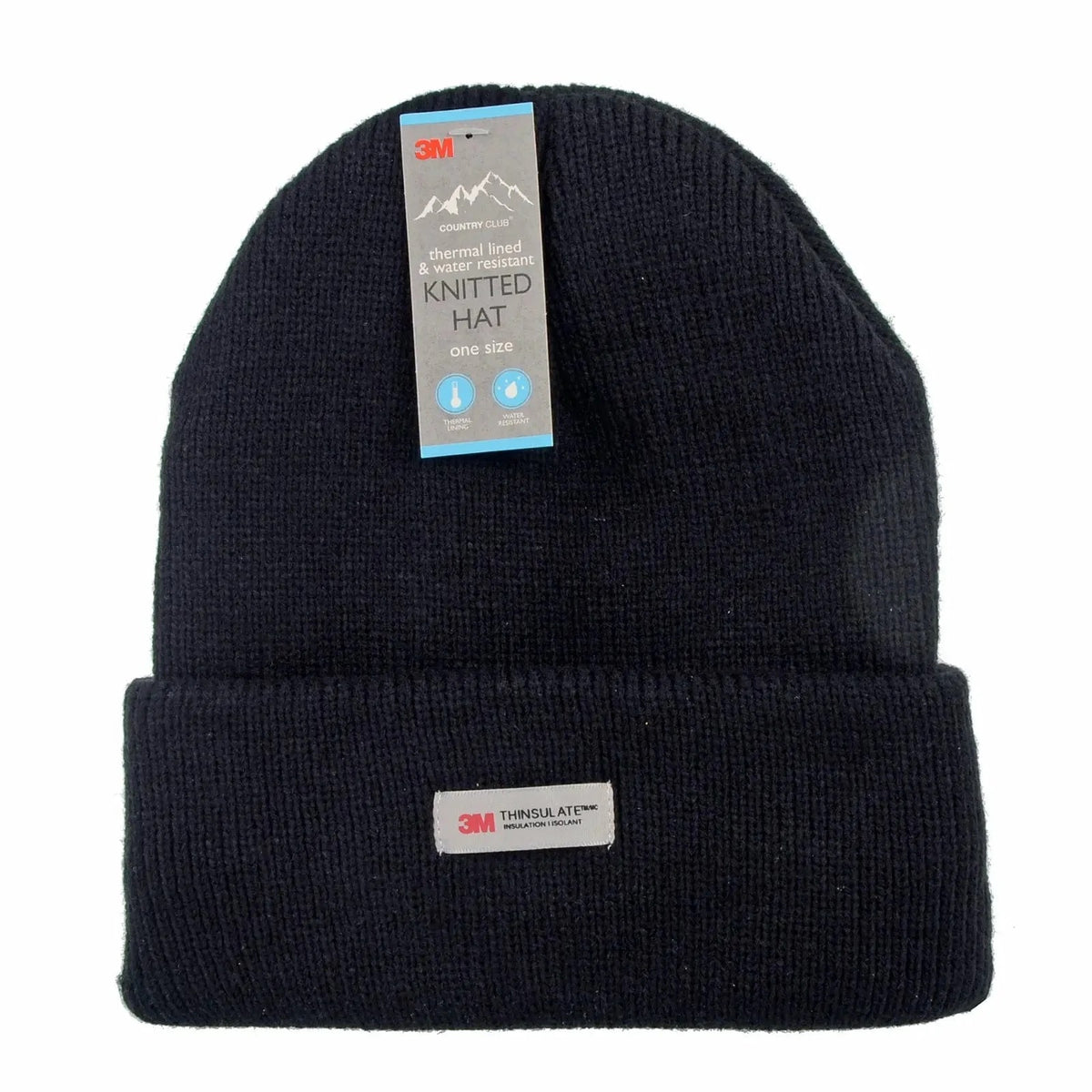 3M Country Club Thermal Lined and Water Resistant Knitted Hat Black One Size OUT234705