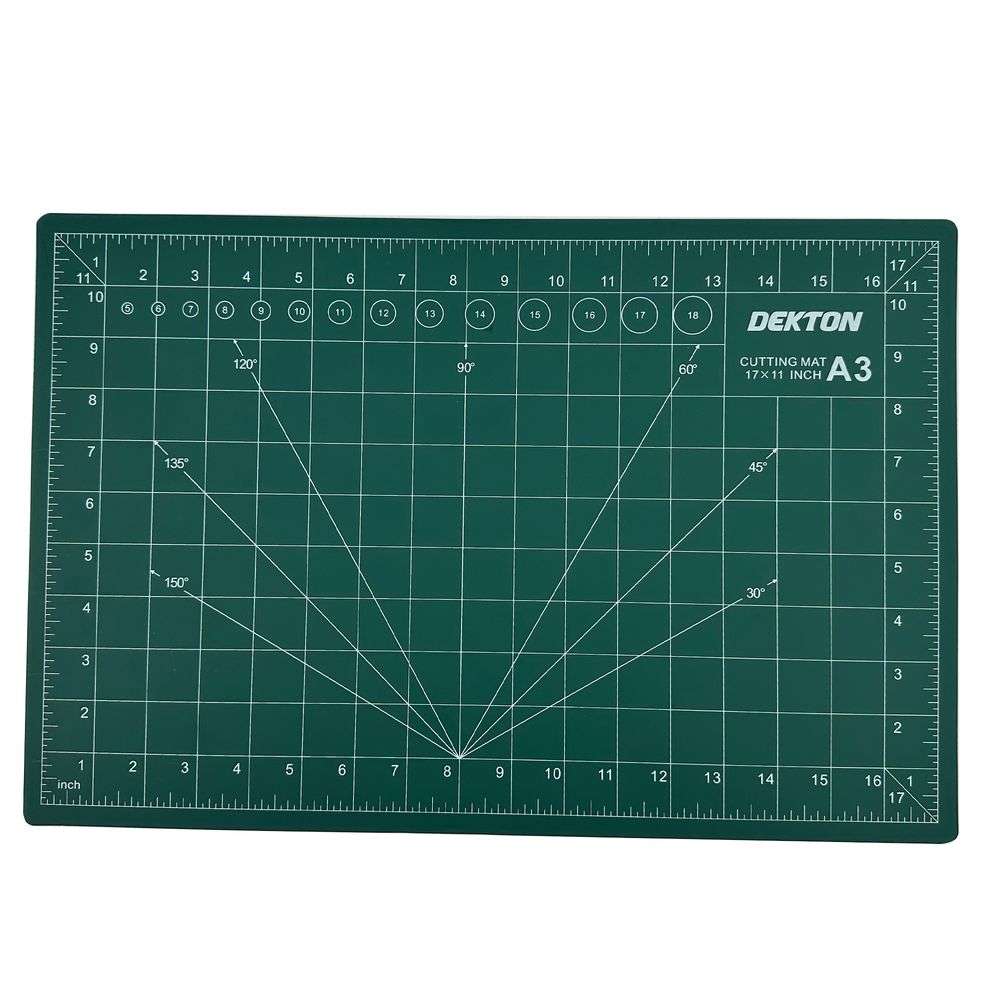 Dekton A3 Cutting Mat Green 300mm x 450mm DT60154 | Special Non Slip Surface | 1cm Square Grid | 3mm Thick