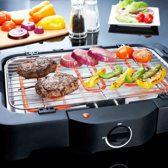 Quest Electric BBQ Grill Black 2300W 35899 | Water Reservoir Reduces Smoke | Cool Touch Control Panel | Power Indicator Light | For All Year Round Barbecues