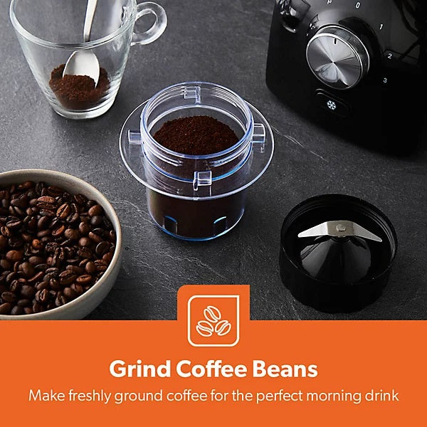 Geepas 2-in-1 Jug Blender and Grinder Black 1.8Ltr GSB44109UK-BK | 3 Speed Control with Pulse Function | Stainless Steel Blades