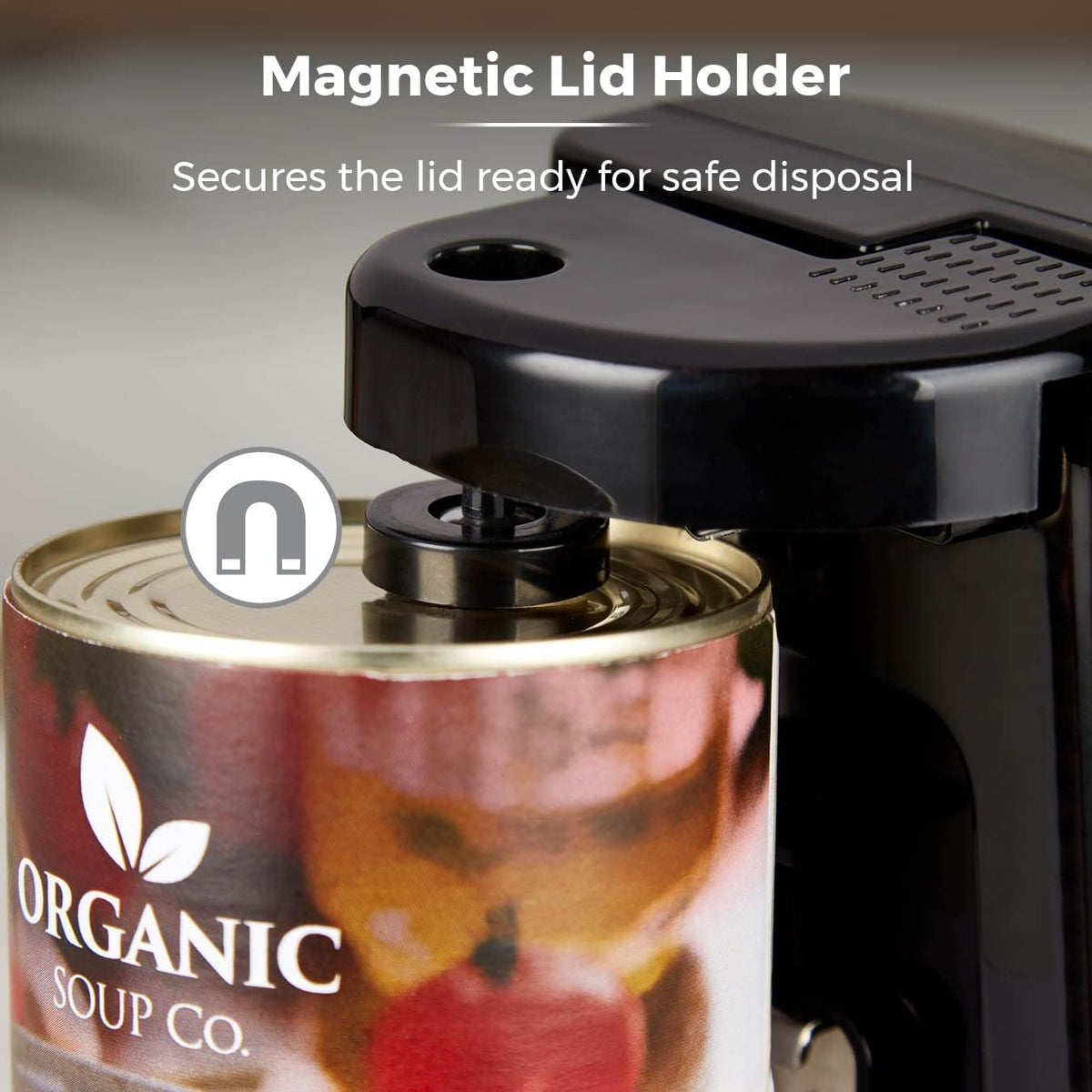 Tower 3-in-1 Electric Can Opener Black H23cm x W12cm x D13cm T19007 | Opens most Can Sizes | Built-in Knife Sharpener and Bottle Opener | Hidden Cord Storage