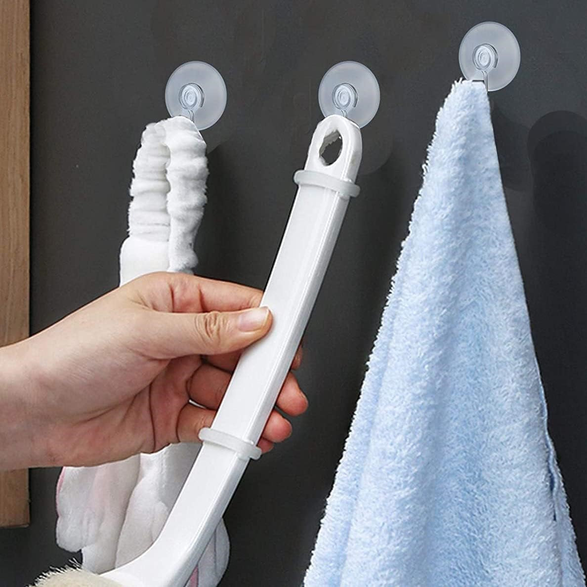 Ashley Housewares Suction Hook Clear 22mm Pack of 20 HA063 | PVC Suction Cups with Stainless Steel Hooks | Reusable-Waterproof and Easy to Install | High Strength and Firm | For Hanging Signs-Decorations-keys-Kitchen Utensils and More
