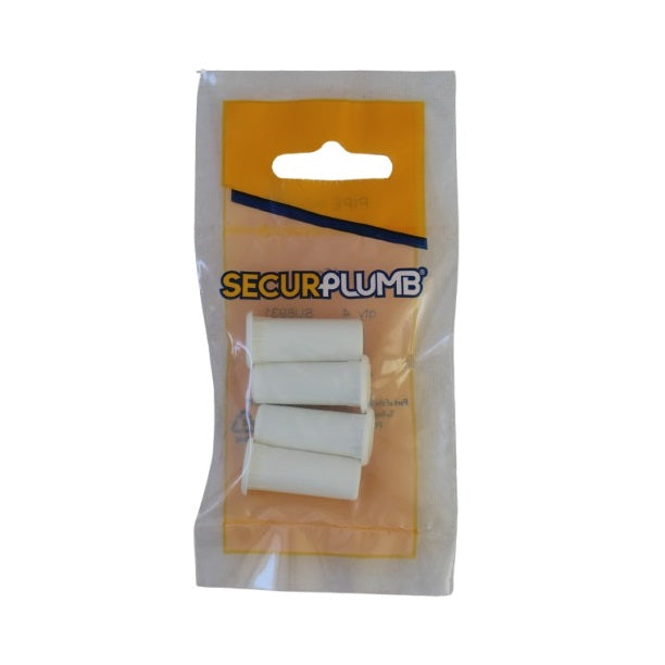 Securplumb Push Fit Pipe Insert White 15mm Pack of 4 SU8931 | Durable Plastic Pipe Support Sleeves | Ensures Secure Fitting and Leak Prevention | Suitable for Plumbing and Heating Applications | Suitable for Hard and Soft Water Areas