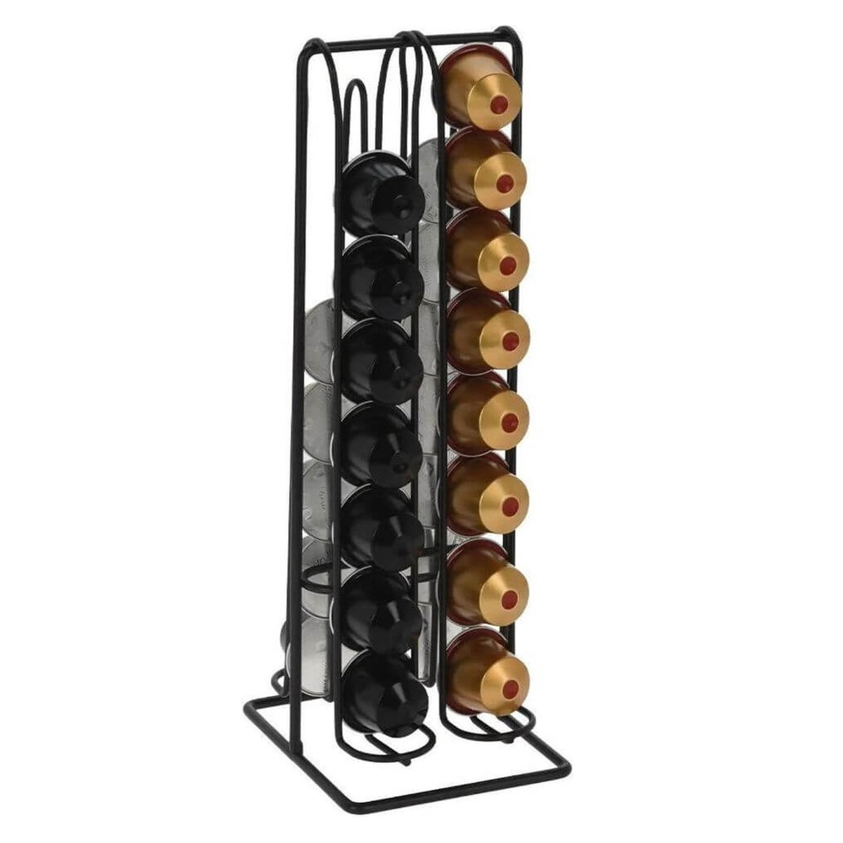 Excellent Houseware Metal Coffee Capsule Holder Black 12cm x 10cm x 29cm 404002460