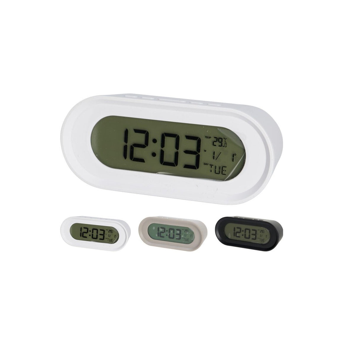 Digital Alarm Clock Assorted Colours 149mm x 50mm x 62mm 837362590