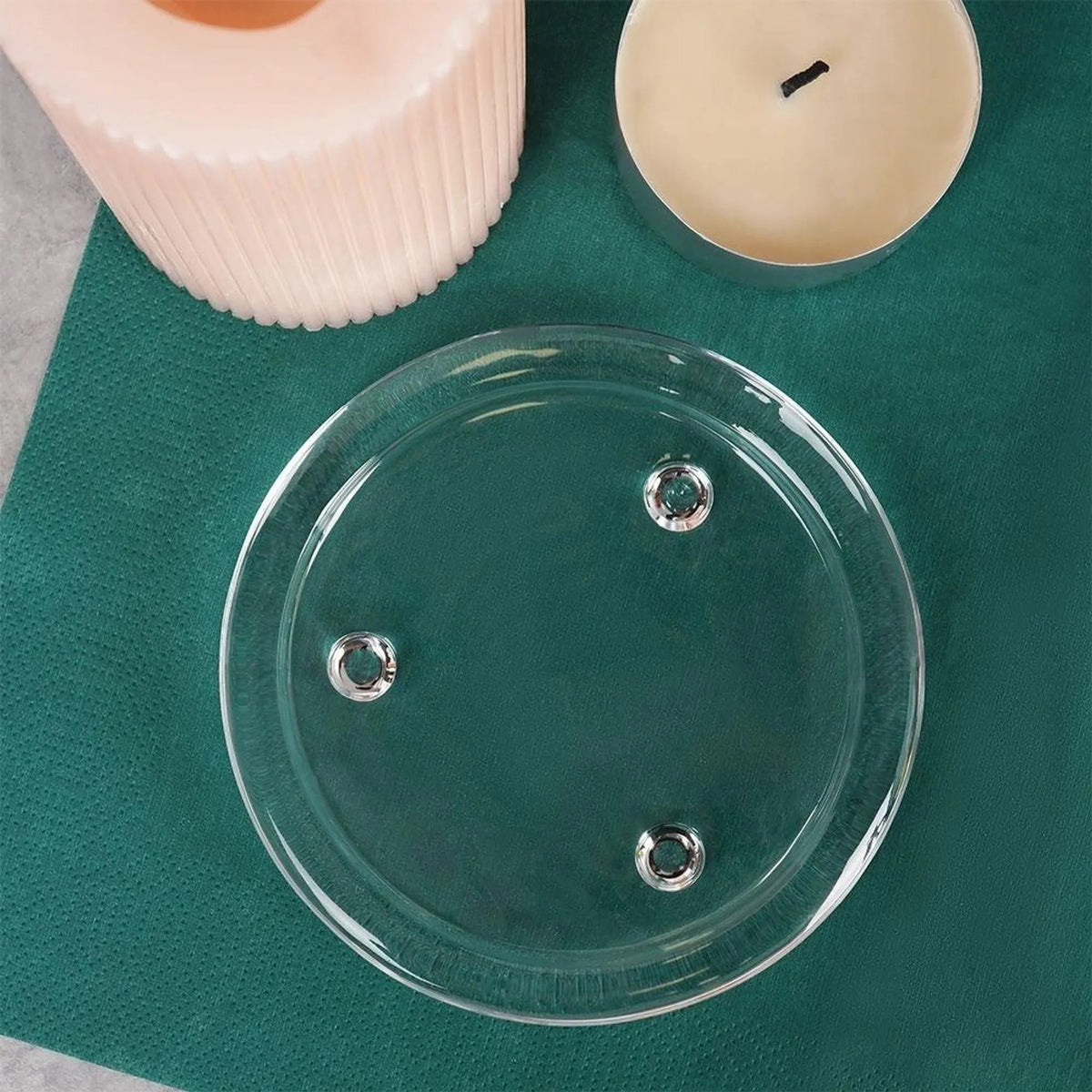 Home and Styling Collection Glass Candle Holder Clear 10cm CD1003080