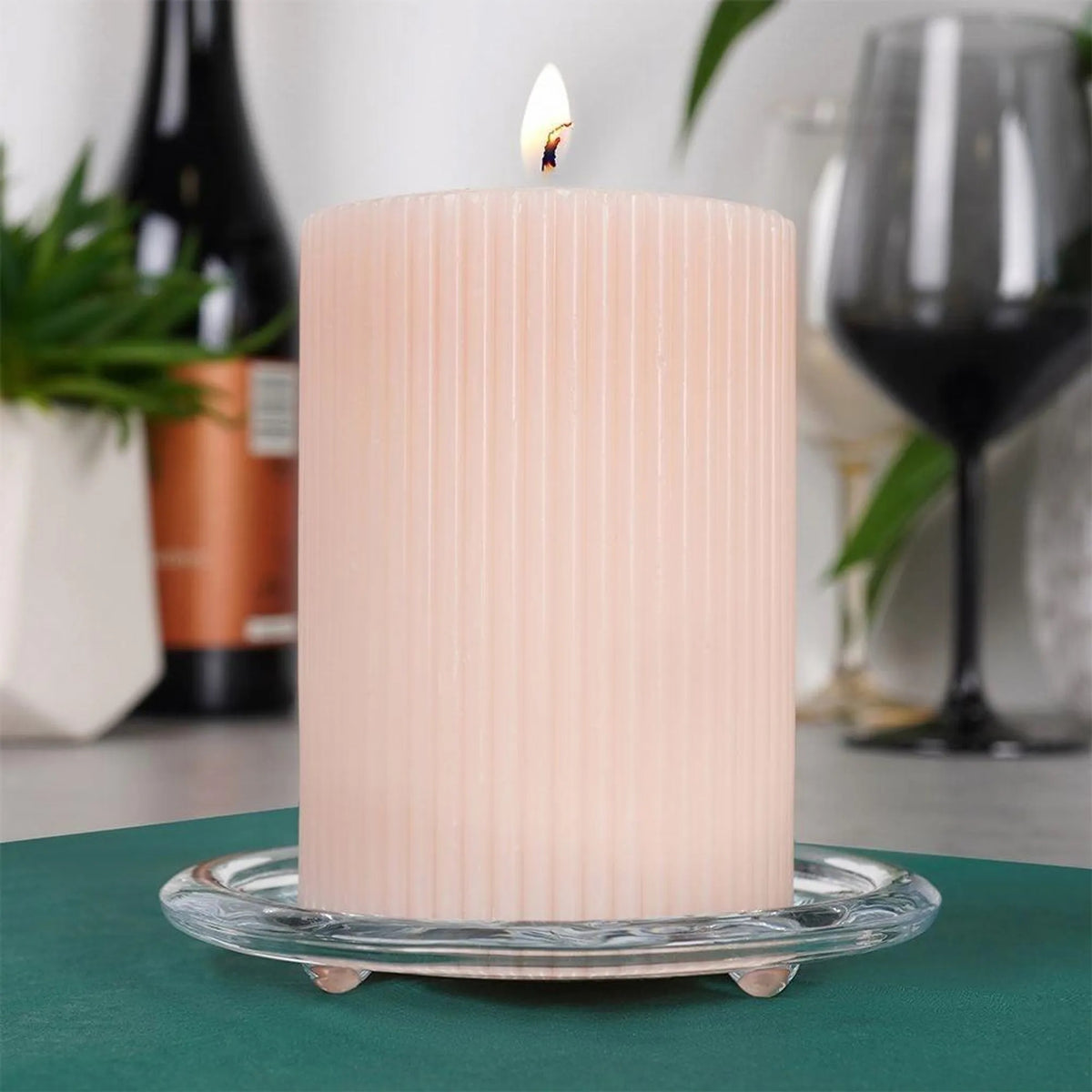 Home and Styling Collection Glass Candle Holder Clear 10cm CD1003080