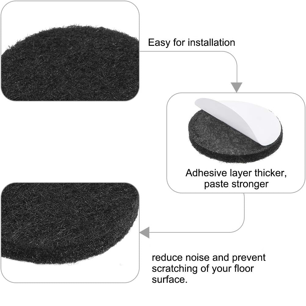 Securit Self Adhesive Round Felt Pads Black 13mm x 3mm Pack of 24 S5400 | Furniture Floor Protector Pads | Prevents Scratches and Reduces Noise | For Chairs-Tables and Home Surfaces