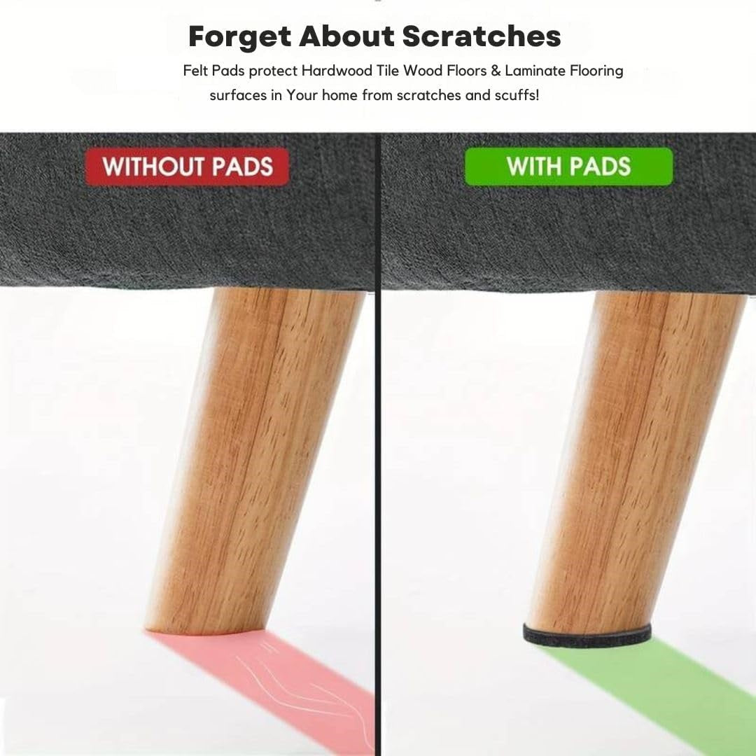 Securit Self Adhesive Round Felt Pads Beige 19mm x 5mm Pack of 24 S5401 | Furniture Floor Protector Pads | Prevents Scratches and Reduces Noise | For Chairs-Tables and Home Surfaces