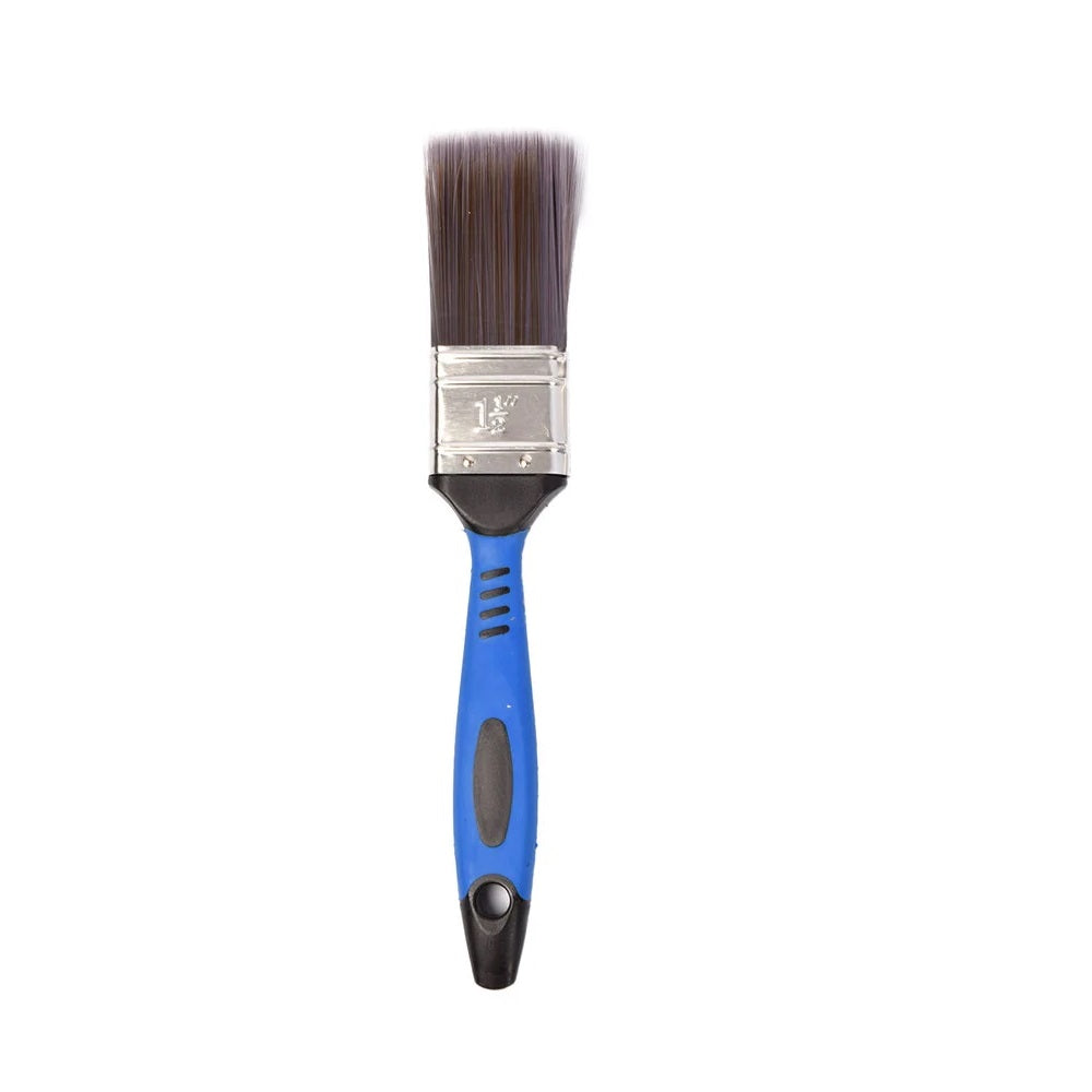 Blackspur Soft Touch Paint Brush Blue and Black Pack of 5 ZZ265 | Includes 2 x 1-Inch | 2 x 1.5-Inch | 1 x 2-Inch Brushes | Comfortable Grip | Ideal for Painting Walls-Furniture and DIY Projects | Rinse Immediately After Use with Tepid Water or White