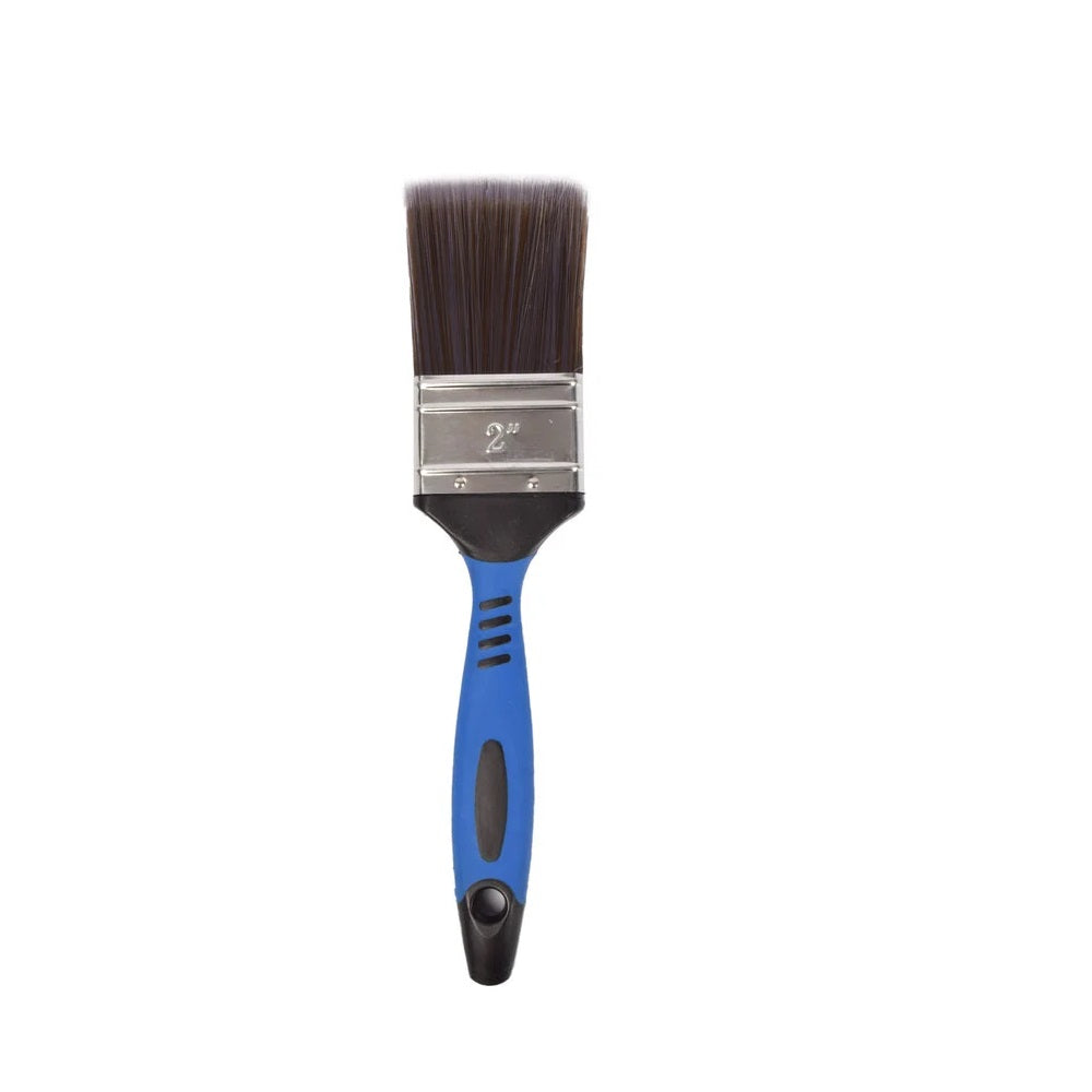 Blackspur Soft Touch Paint Brush Blue and Black Pack of 5 ZZ265 | Includes 2 x 1-Inch | 2 x 1.5-Inch | 1 x 2-Inch Brushes | Comfortable Grip | Ideal for Painting Walls-Furniture and DIY Projects | Rinse Immediately After Use with Tepid Water or White