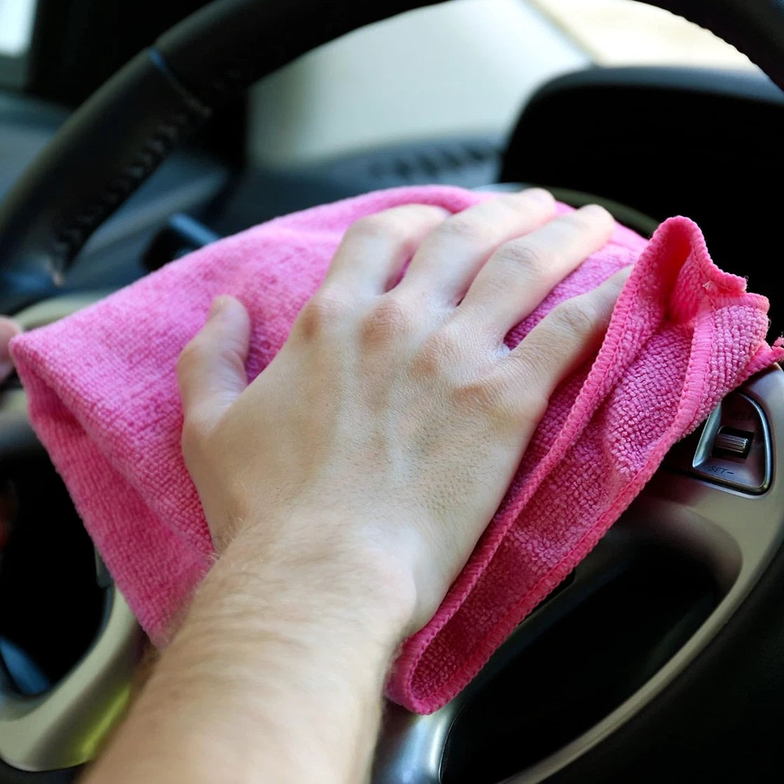 Newmark Microfibre Cleaning Towels Assorted Colours 32cm x 32cm Pack of 4 NW6078 | Multi-Purpose Cloths | For Household-Kitchen-Car-Office and Commercial Use | Excellent for Tapping Dust | Ideal for Most applications