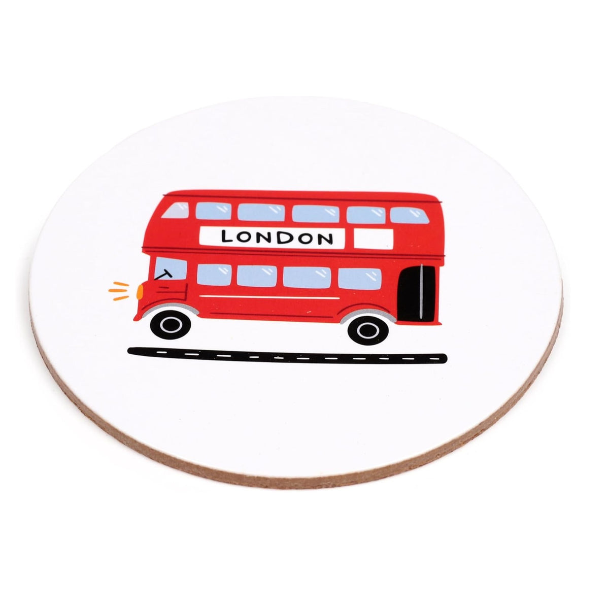 Puckator London Souvenir Cork Coasters Multicoloured Pack of 4 KP82 | Assorted Design | British Souvenir Gift | Drinks Coasters for Home-Kitchen and Office